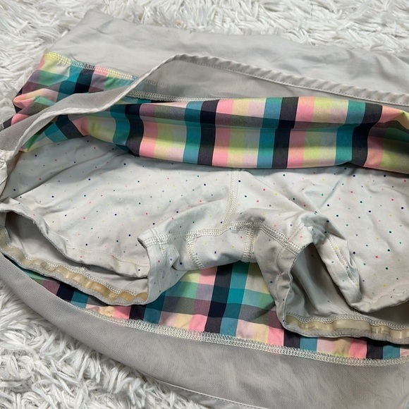 Lululemon Hotty Hot Skirt *4-way Stretch Wee Wheezy Check Bleached Coral Cadet B - Picture 3 of 8